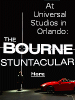 The Bourne Stuntacular features some of the most advanced technology of its kind, like automated vehicle-tracking-systems, pinpoint-accurate projection mapping, and more. The immense LED screen measures 3,640-square feet at 130-feet wide and 28-feet tall, and it is hard for the audience to tell the digital images from the actual people and props that are on the stage.